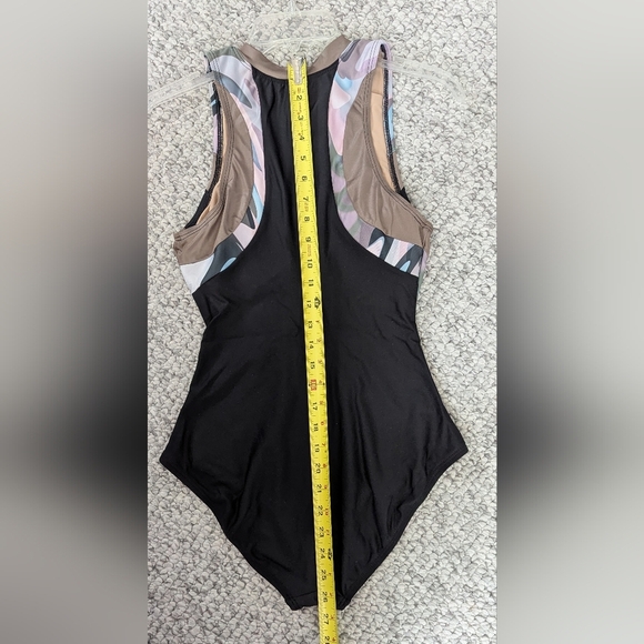 NWOT Next Womens (Medium) Front Zip Black & Metallic Racerback Bathing/Swim Suit - Picture 12 of 16